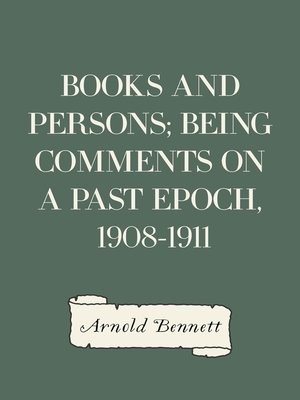 cover image of Books and Persons; Being Comments on a Past Epoch, 1908-1911